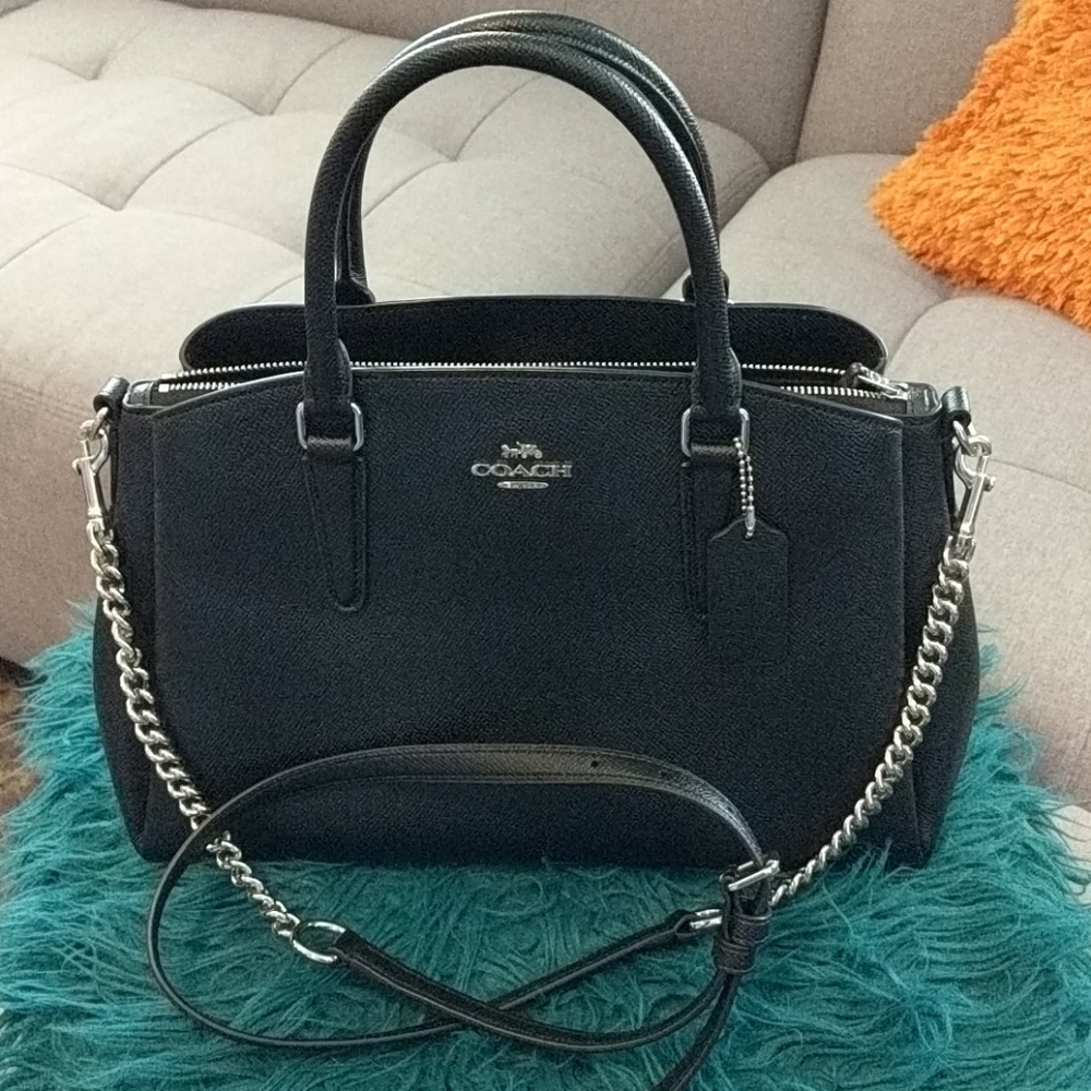 Coach black satchel bag